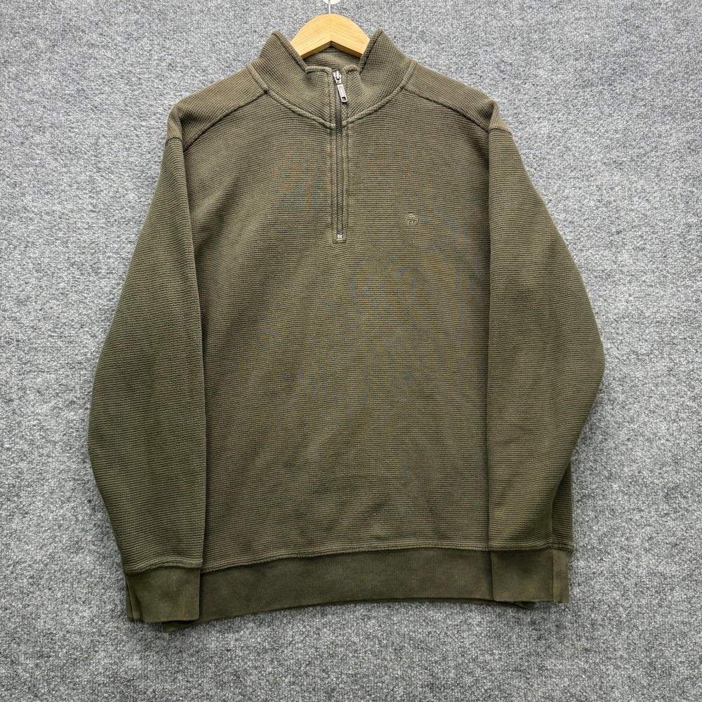Wolverine Mens Medium Olive Green Long Sleeve Ribbed Quarter Zip Workwear